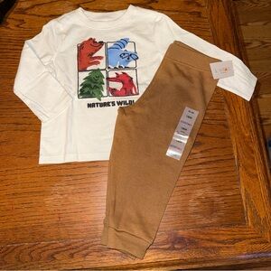 Garanimals Baby Boys Size 18 months New NWT Animals Long Sleeve Shirt Pants